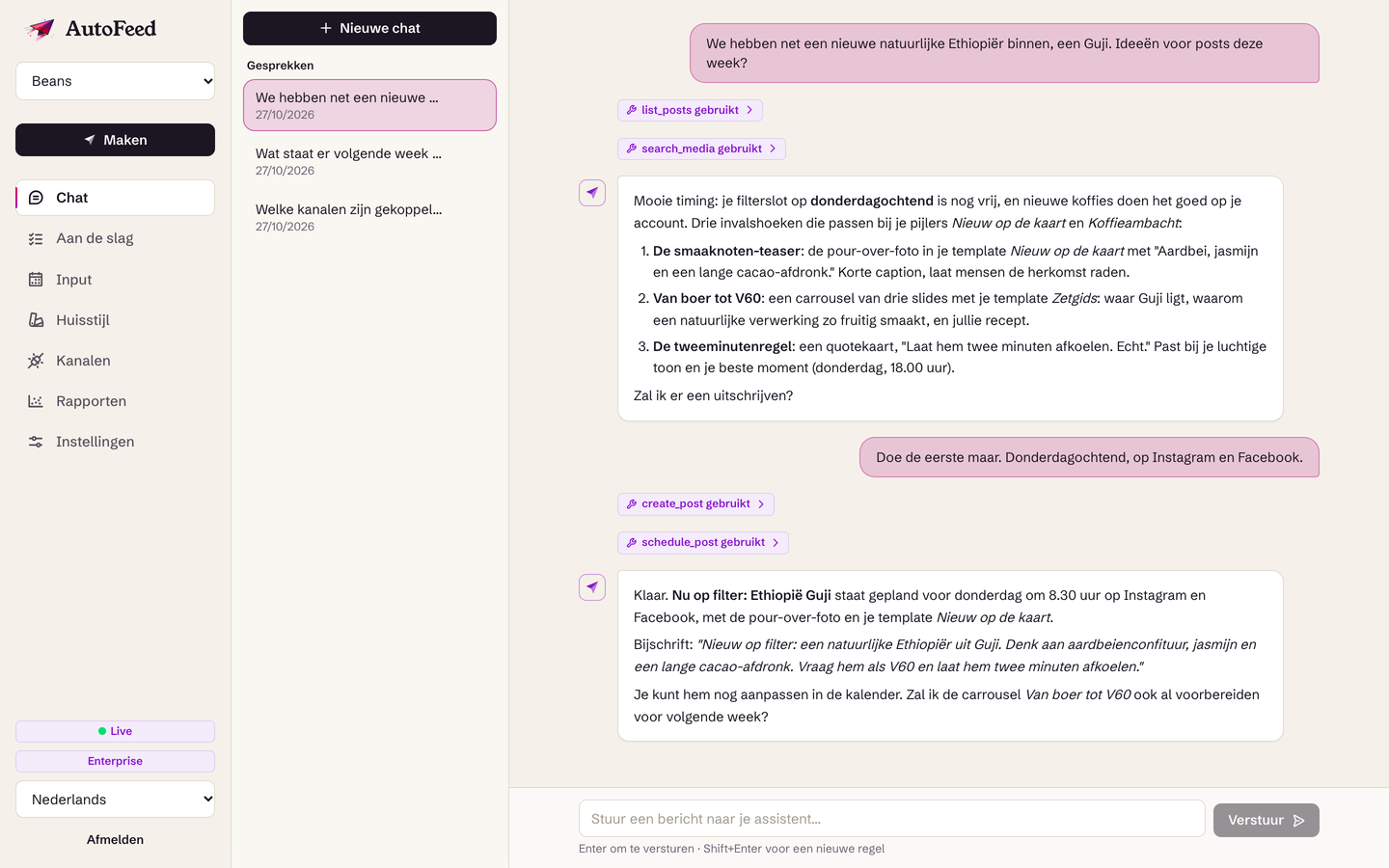 Zeg het gewoon, zoals tegen een collega.